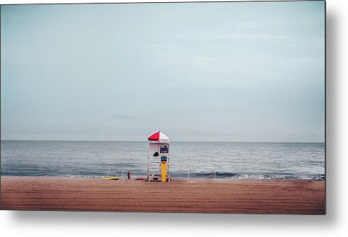Office Decor Metal Print featuring the photograph Lifeguard Stand by Steve Stanger