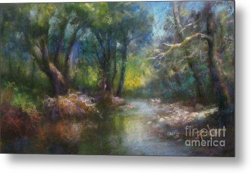 Landscape Metal Print featuring the pastel Wherein the Light is Rooted by Bill Puglisi