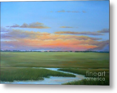 Audrey Mcleod Metal Print featuring the painting Lowcountry Sunset by Audrey McLeod