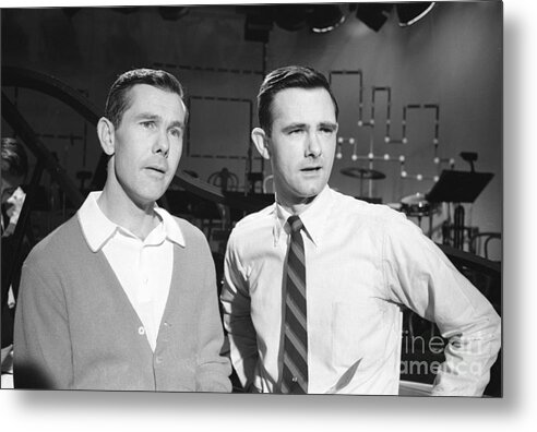 Johnny Carson Metal Print featuring the photograph Johnny Carson with his brother Dick Carson 1963 by The Harrington Collection