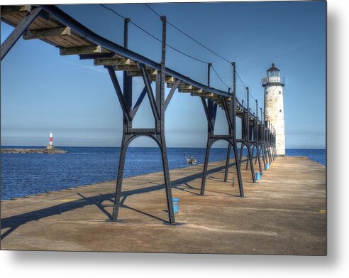 Lighthouse Metal Print featuring the photograph Manistee North Pierhead by Bruce Wilbur