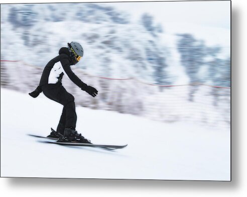 Ski Metal Print featuring the photograph Speed on snow by Vlad Baciu