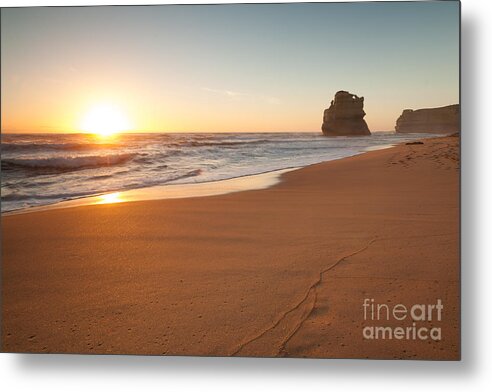 Coastline Metal Print featuring the photograph Sunset over Gibson steps beach Australia by Matteo Colombo