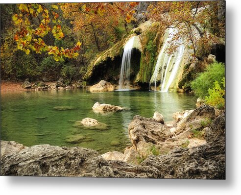 Waterfalls Metal Print featuring the photograph Autumn in Turner Falls by Iris Greenwell