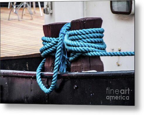 Copenhagen Metal Print featuring the photograph Blue rope by Agnes Caruso