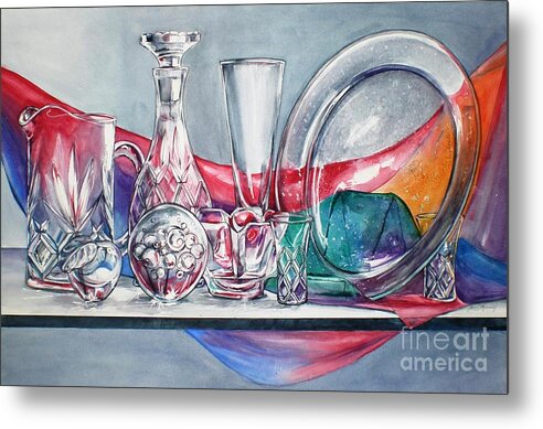 Crystal Metal Print featuring the painting Crystal Clear in Color No 3 by Jane Loveall