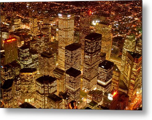 City Scape Metal Print featuring the photograph Toronto at Night by Linda McRae