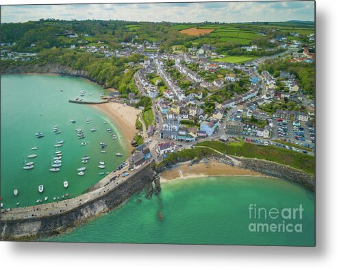 Caa Metal Print featuring the photograph New Quay, Wales from the Air #2 by Keith Morris