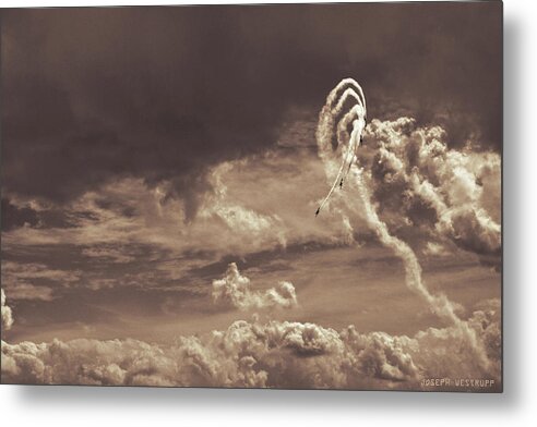 Smoke Trail Metal Print featuring the photograph Daredevilry by Joseph Westrupp