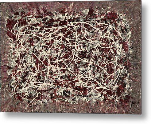 Iota 8 Metal Print featuring the painting Iota #8 Abstract by Sensory Art House