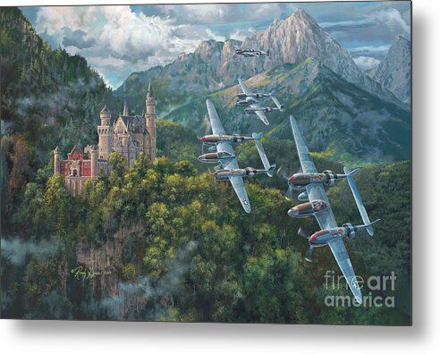 Airwar Metal Print featuring the painting Valley of the Mad King by Randy Green