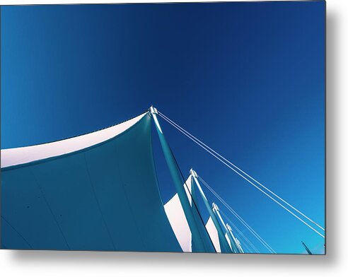 Canada Place Metal Print featuring the photograph Canada Place Vancouver Sails 0172-100 by Amyn Nasser