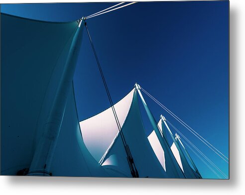 Canada Place Metal Print featuring the photograph Canada Place Vancouver Sails 0183-100 by Amyn Nasser