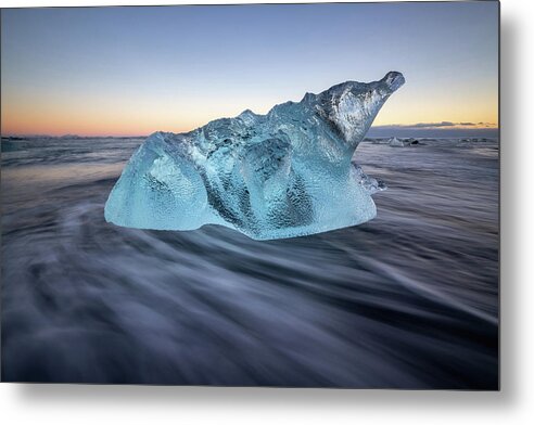 Ice Metal Print featuring the photograph Blue ice by Erika Valkovicova