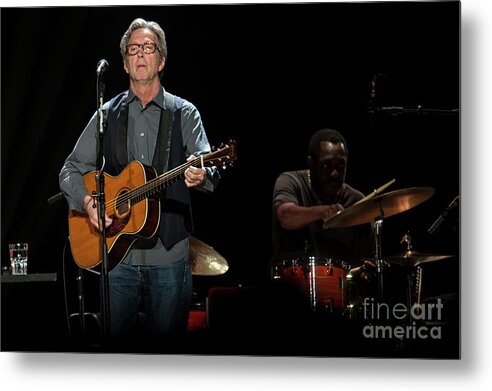 1-918112972 Metal Print featuring the photograph Eric Clapton and Steve Jordan by David Oppenheimer