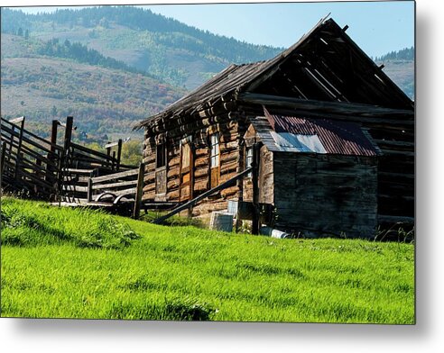 Weathered Metal Print featuring the photograph Old Home Loading Chute by Jerry Sodorff