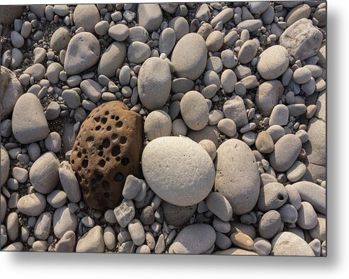 Contrast Metal Print featuring the photograph Rocks and pebbles by Mike Fusaro