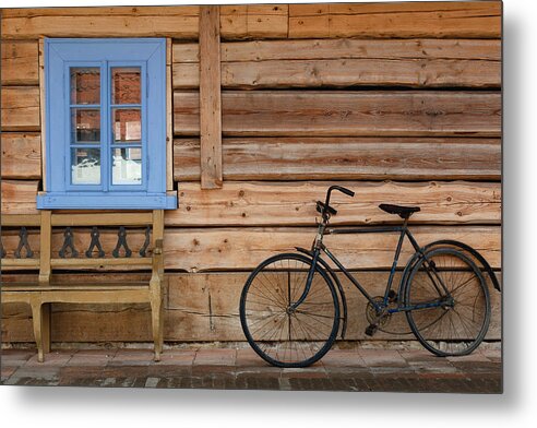 Concept Metal Print featuring the photograph Vintage wooden house by Martin Vorel Minimalist Photography