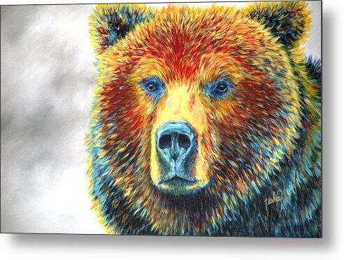 Grizzly Metal Print featuring the painting Bear Thoughts by Teshia Art