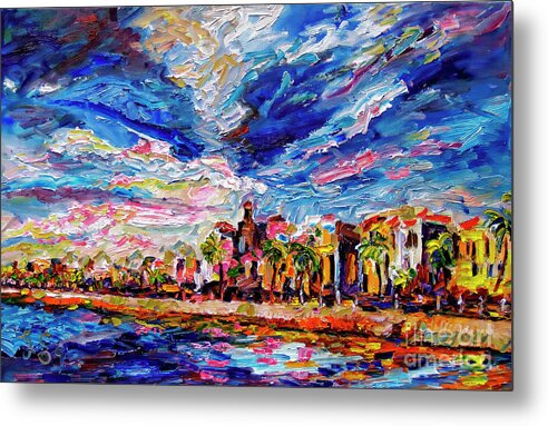 Charleston Metal Print featuring the painting Impressionist Charleston South Carolina The Battery by Ginette Callaway