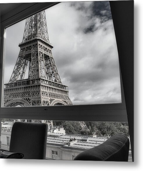 Building Metal Print featuring the photograph Paris Eiffel View by Portia Olaughlin