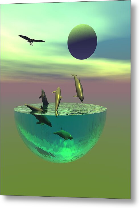 Bryce Metal Print featuring the digital art Dolphin heaven by Claude McCoy