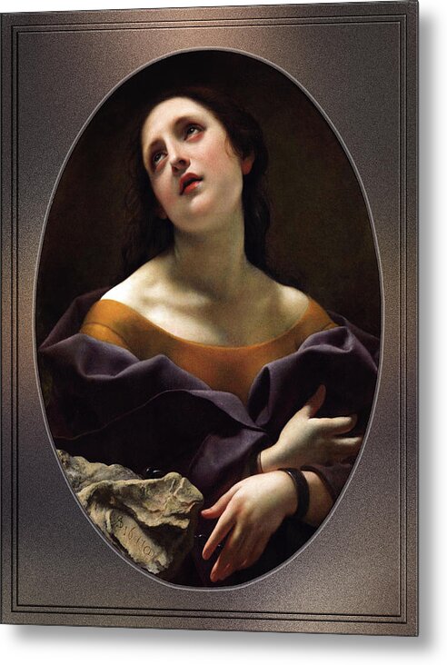 Allegory Of Patience Metal Print featuring the painting Allegory of Patience by Carlo Dolci Old Masters Reproductions by Rolando Burbon