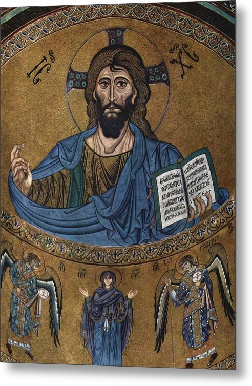 Cathedral of Cefalu  the apsidal mosaic  Christ Pantocrator  N OT E  this version of the image has b by The   Cefalu