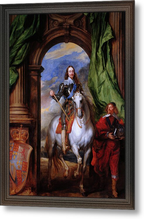 Charles I Metal Print featuring the painting Charles I with M. de St Antoine by Anthony van Dyck by Rolando Burbon