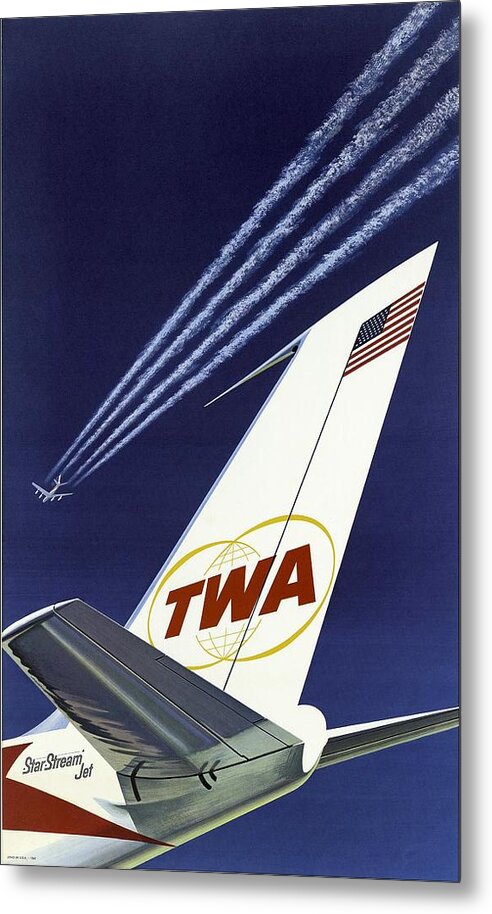 TWA Star Stream Jet - Minimalist Vintage Advertising Poster by Studio Grafiikka