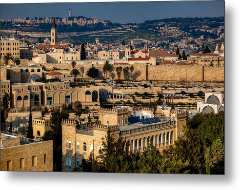Jerusalem Metal Print featuring the photograph Sunset Over the Holy City by Uri Baruch