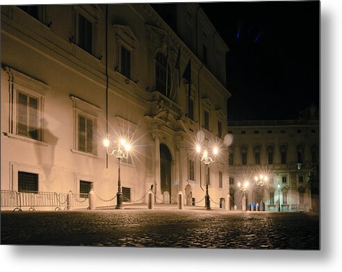 City Lights Metal Print featuring the photograph City lights in Rome - Italy by Vlad Baciu