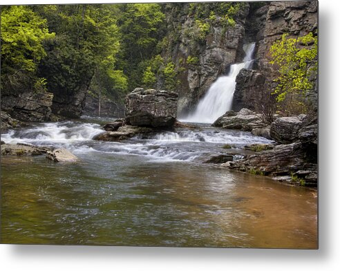Linville Falls Basin Metal Print featuring the photograph Linville Falls Basin by Ken Barrett