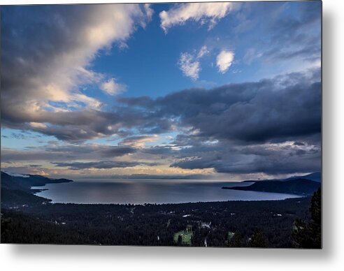 North Tahoe Storm Lake Sunset Metal Print featuring the photograph North Tahoe Storm by Martin Gollery