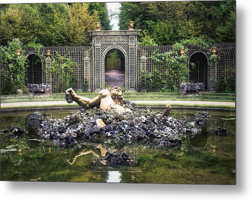 Garden Metal Print featuring the photograph Enceladus Fountain in the Gardens of Versailles by Portia Olaughlin