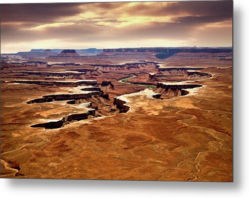 Green Metal Print featuring the photograph Green River - Rock of Ages Series #9, Utah, USA 2011 New 1/10 by Robert Khoi