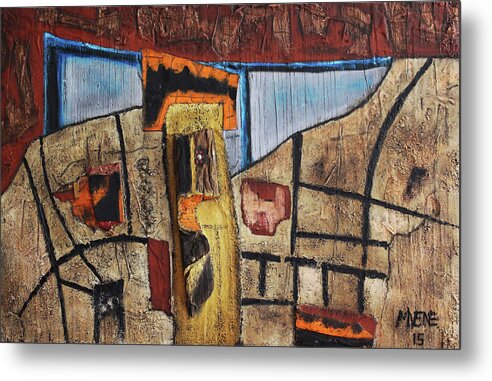 African Art Metal Print featuring the painting High Tower by Michael Nene