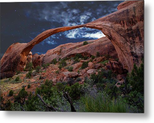 Landscape Arch Metal Print featuring the photograph Landscape Arch - Starlight Series #5 - Utah, USA - 2011 New 1/10 by Robert Khoi