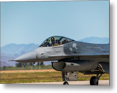  Metal Print featuring the photograph Luke F16 Up Close 48x by Randy Jackson