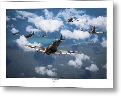 Wwii Metal Print featuring the digital art Shark Net - Titled by Mark Donoghue