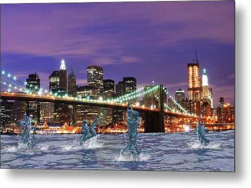 3d Metal Print featuring the painting New York Moves by Williem McWhorter