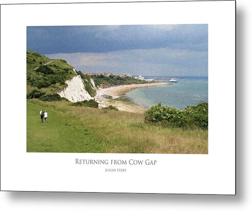 Beach Metal Print featuring the digital art Returning from Cow Gap by Julian Perry