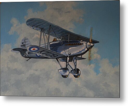 Airplanes Metal Print featuring the painting Fury II RAF by Murray McLeod