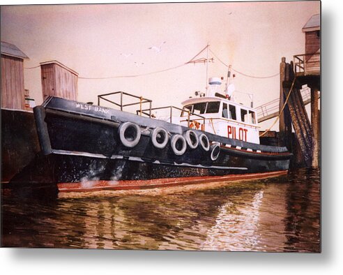 Pilot Boat Metal Print featuring the painting The Pilot Boat by Marguerite Chadwick-Juner