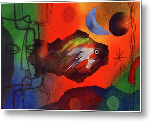 African Metal Print featuring the painting Out Of The Deep by Winston Saoli 1950-1995