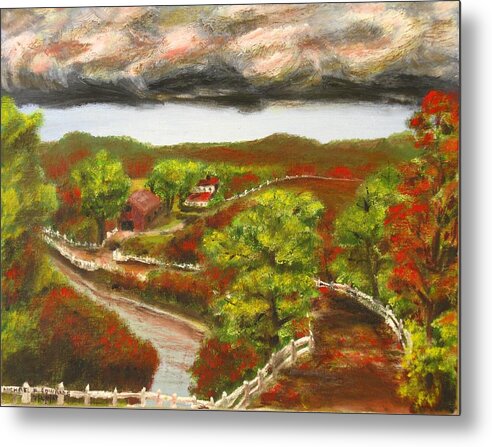 Nature Metal Print featuring the painting Approaching Storm by Michael Anthony Edwards