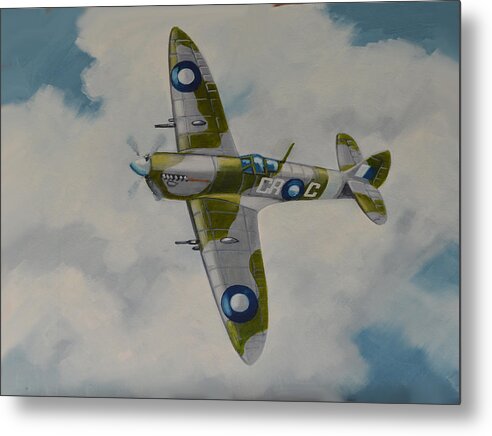 Avation Art Metal Print featuring the painting Spitfire Mk.VIII by Murray McLeod
