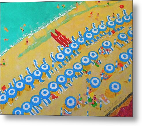 Beach Art Metal Print featuring the painting Beach at Sorrento by Art Mantia