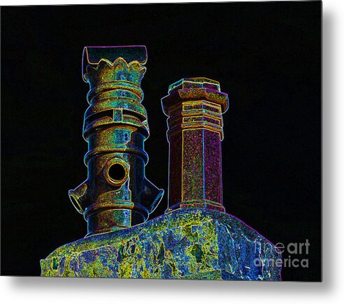 Chimney Pots. Fellside Metal Print featuring the photograph Chimney pots. by Stan Pritchard