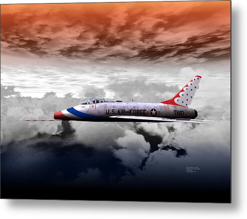 Airplane Metal Print featuring the digital art T-Bird TWO by Mike Ray